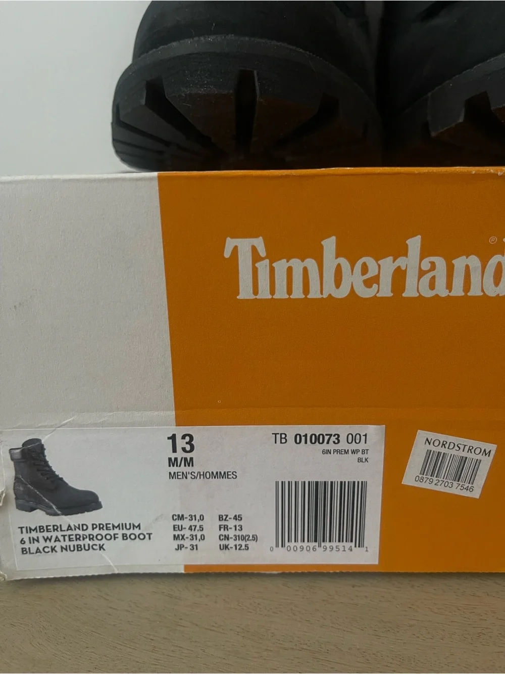 Timberland Men's Black Premium Nubuck Lace-Up Boots